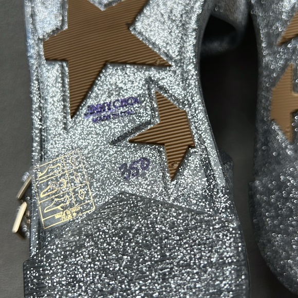 New (NWOB) Jimmy Choo Lance Strappy Jelly Sandals in Silver Metallic Size 39 - Picture 5 of 9
